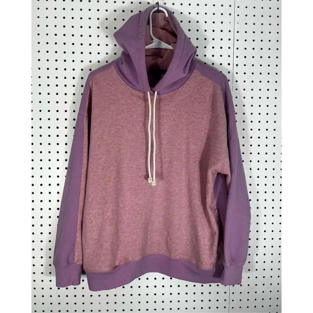 J.Crew university terry two toned oversized hoodie